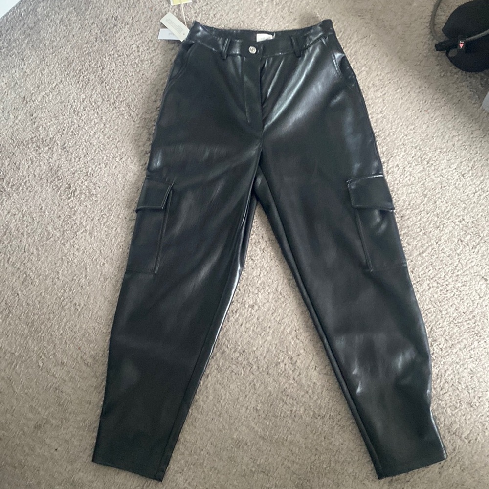 Wilfred faux leather cargo pant